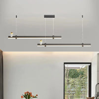 Suspension LED moderne en acier brossé noir. | Marco Lucetti