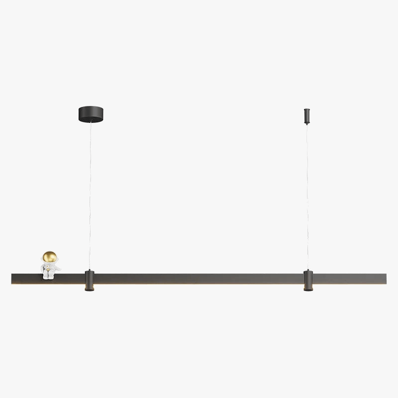 Suspension LED moderne en acier brossé noir. | Marco Lucetti
