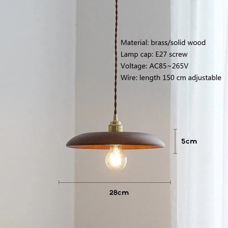 Suspension LED Moderne en Bois Nordique Loft Collection Prestige | Marco Lucetti Noyer noir 28cm