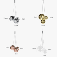 Suspension LED moderne en boule de verre pour cuisine, salle à manger et chambre - Lustre design Chrome pour décoration intérieure | Marco Lucetti