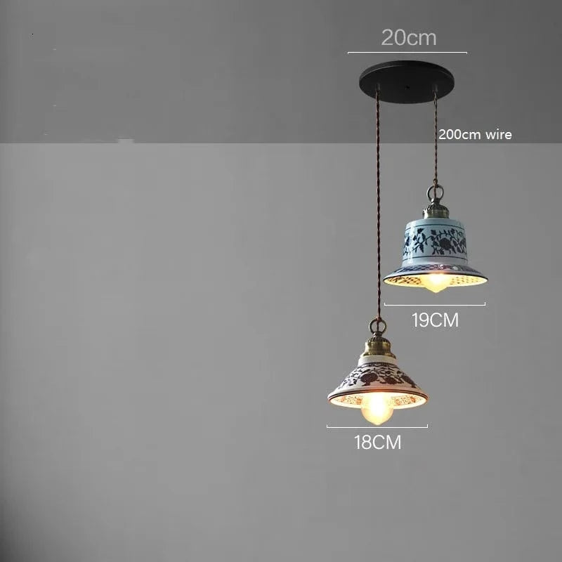 Suspension LED moderne en céramique pour un intérieur chic et contemporain | Marco Lucetti 2 têtes 6 / 4W (Max100W)