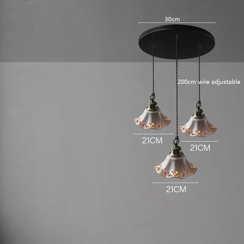Suspension LED moderne en céramique pour un intérieur chic et contemporain | Marco Lucetti 3 têtes / 4W (Max100W)