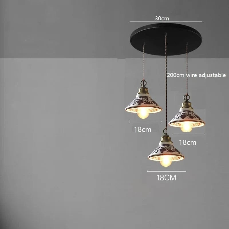 Suspension LED moderne en céramique pour un intérieur chic et contemporain | Marco Lucetti 3 têtes 7 / 4W (Max100W)