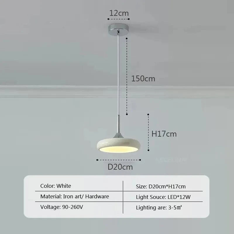 Suspension LED moderne en forme de disque blanc - design minimaliste | Marco Lucetti 023PL007 1H / Blanc froid