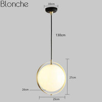 Suspension LED moderne en verre et métal doré | Marco Lucetti