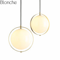 Suspension LED moderne en verre et métal doré | Marco Lucetti