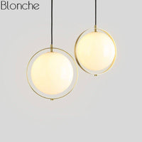 Suspension LED moderne en verre et métal doré | Marco Lucetti