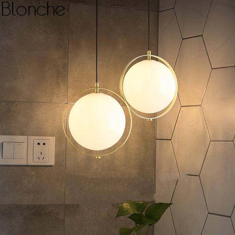 Suspension LED moderne en verre et métal doré | Marco Lucetti