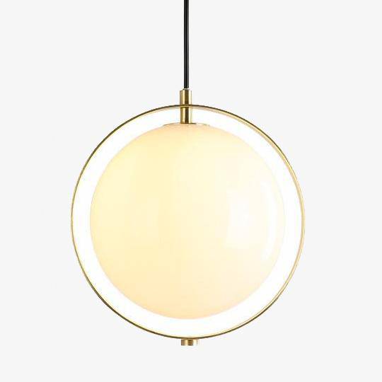 Suspension LED moderne en verre et métal doré | Marco Lucetti