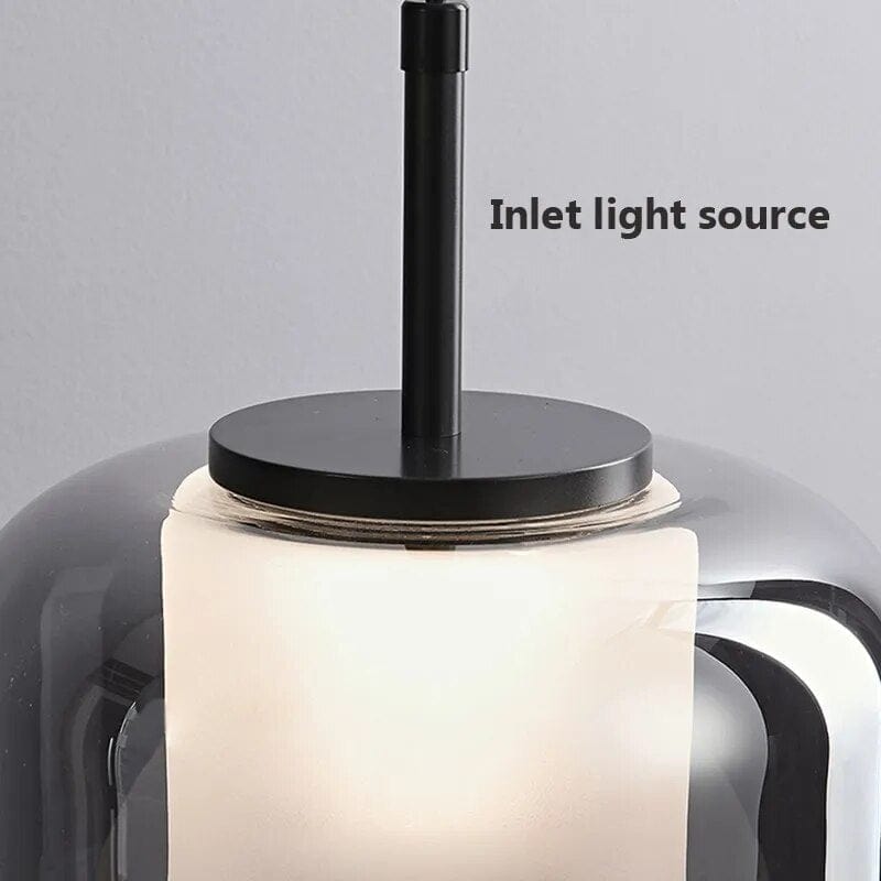 Suspension LED moderne en verre fumé à trois têtes. | Marco Lucetti