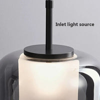 Suspension LED moderne en verre fumé à trois têtes. | Marco Lucetti