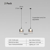 Suspension LED moderne en verre fumé à trois têtes. | Marco Lucetti PL829 18cm 2P / Blanc froid