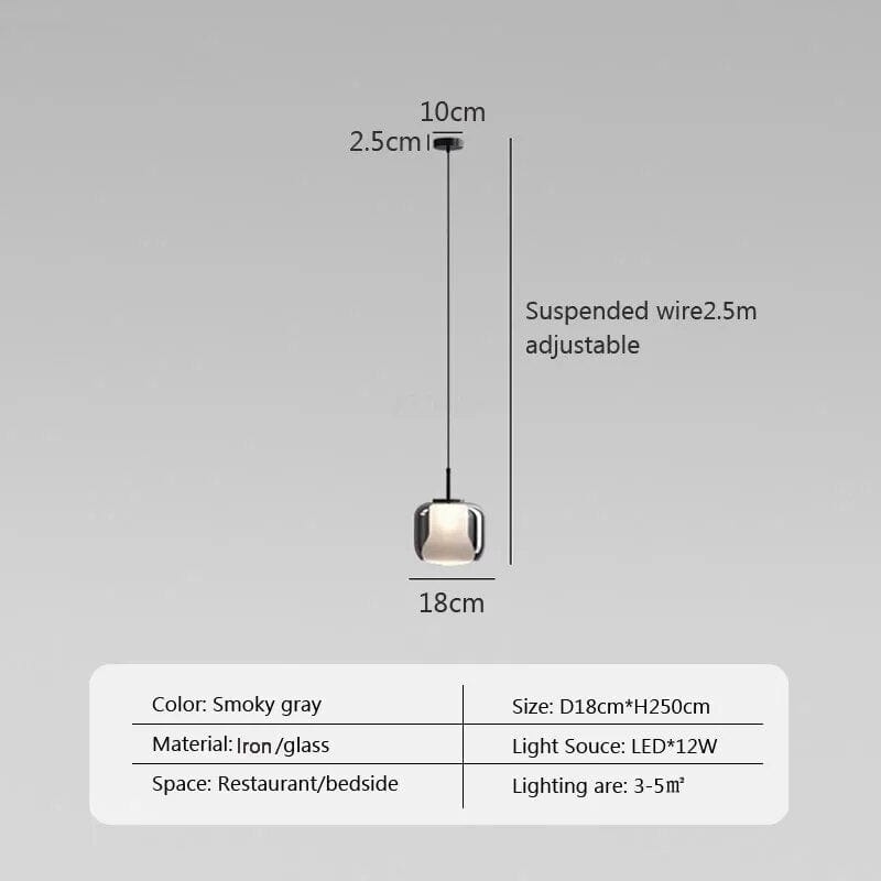 Suspension LED moderne en verre fumé à trois têtes. | Marco Lucetti PL829 18cm / Blanc froid