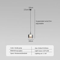 Suspension LED moderne en verre fumé à trois têtes. | Marco Lucetti PL829 18cm / Blanc froid