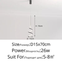 Suspension LED moderne et minimaliste | Marco Lucetti Noir D15x70cm 26W / 3 couleurs sans télécommande