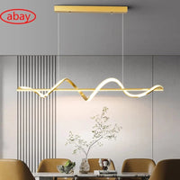 Suspension LED moderne "Gold Wave" pour salle à manger, chambre, salon et cuisine | Marco Lucetti