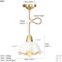 Suspension LED Cuivre Verre nordique moderniste