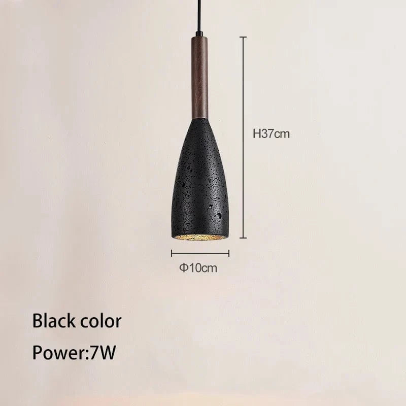 Suspension LED moderne nordique Pierre Jaune Grotte Luminaire Suspendu E27 | Marco Lucetti Noir / 4000K