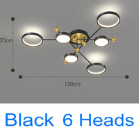Suspension LED Or Noir avec Gradation Télécommandée