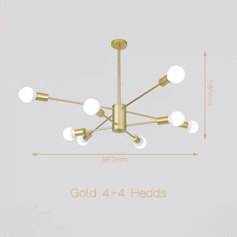 Suspension LED moderne pour éclairage à la maison - Chambre, Salon, Salle à manger - Noir/Or - 220V - Plafonnier  | Marco Lucetti Or A style / PAS d&#39;ampoule