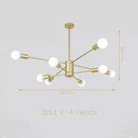 Suspension LED moderne pour éclairage à la maison - Chambre, Salon, Salle à manger - Noir/Or - 220V - Plafonnier  | Marco Lucetti Or A style / PAS d&#39;ampoule