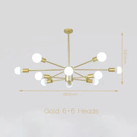 Suspension LED moderne pour éclairage à la maison - Chambre, Salon, Salle à manger - Noir/Or - 220V - Plafonnier  | Marco Lucetti Style B doré / PAS d&#39;ampoule