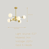Suspension LED moderne pour éclairage à la maison - Chambre, Salon, Salle à manger - Noir/Or - 220V - Plafonnier  | Marco Lucetti Style C doré / PAS d&#39;ampoule
