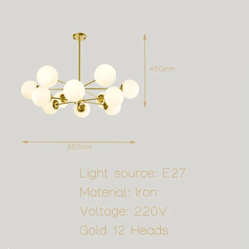 Suspension LED moderne pour éclairage à la maison - Chambre, Salon, Salle à manger - Noir/Or - 220V - Plafonnier  | Marco Lucetti Style E doré / PAS d&#39;ampoule