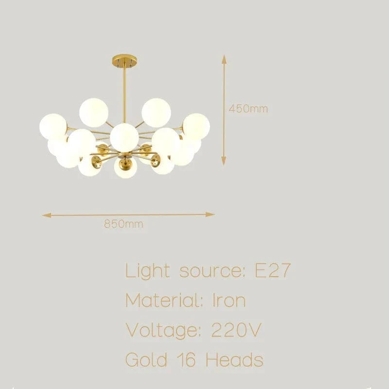 Suspension LED moderne pour éclairage à la maison - Chambre, Salon, Salle à manger - Noir/Or - 220V - Plafonnier  | Marco Lucetti Style F doré / PAS d&#39;ampoule