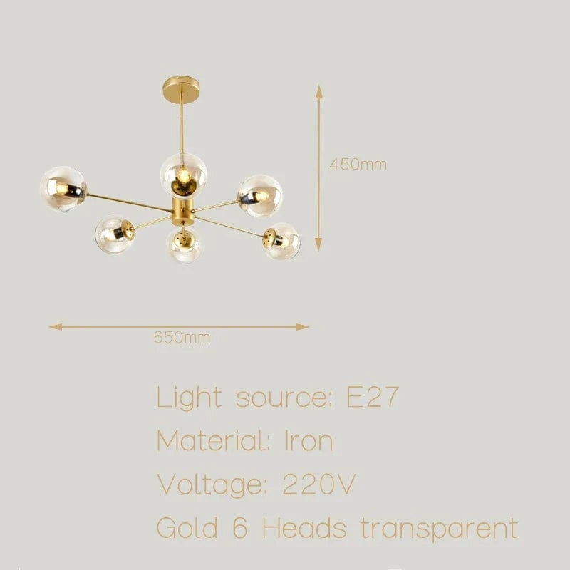 Suspension LED moderne pour éclairage à la maison - Chambre, Salon, Salle à manger - Noir/Or - 220V - Plafonnier  | Marco Lucetti Style G doré / PAS d&#39;ampoule
