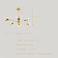 Suspension LED moderne pour éclairage à la maison - Chambre, Salon, Salle à manger - Noir/Or - 220V - Plafonnier  | Marco Lucetti Style G doré / PAS d&#39;ampoule