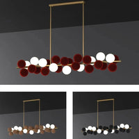 Suspension LED Moderne pour Salon et Salle à Manger | Marco Lucetti 30 têtes / Couleur café / Blanc froid