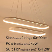 Suspension LED moderne rectangulaire avec télécommande - Lampara Tech | Marco Lucetti 2 anneaux 69x90cm / Couleur or / Luminosité variable