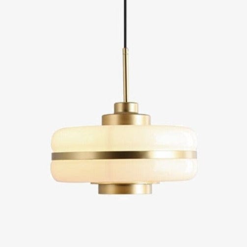 Suspension LED moderne Rinna - Blanc opale doré | Marco Lucetti