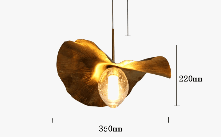 Suspension LED modernes en laiton feuille de Lotus pour une ambiance lumineuse raffinée | Marco Lucetti