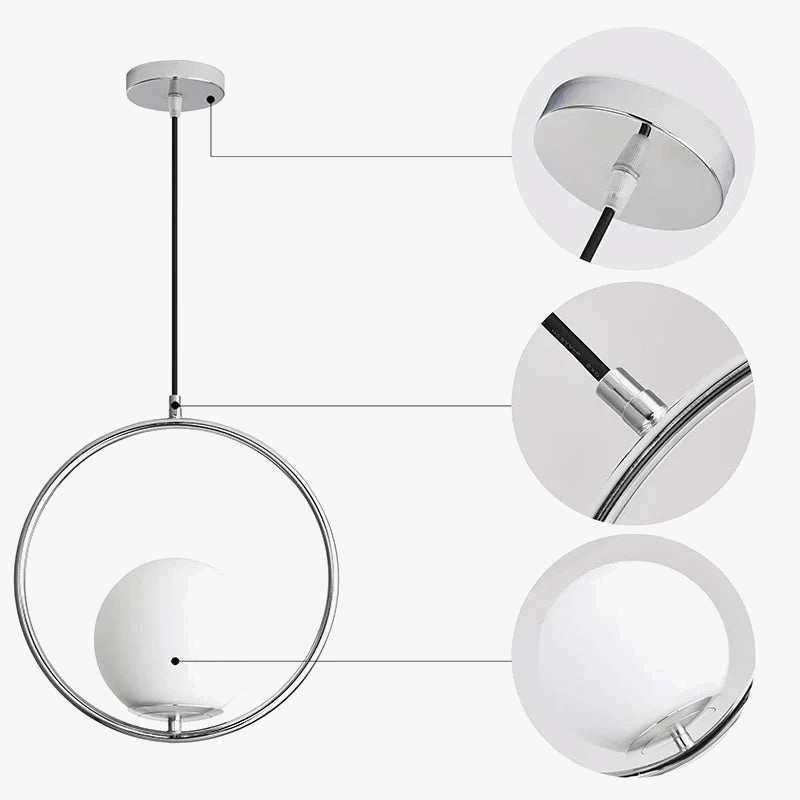 Suspension LED Noir Chrome chic | Marco Lucetti
