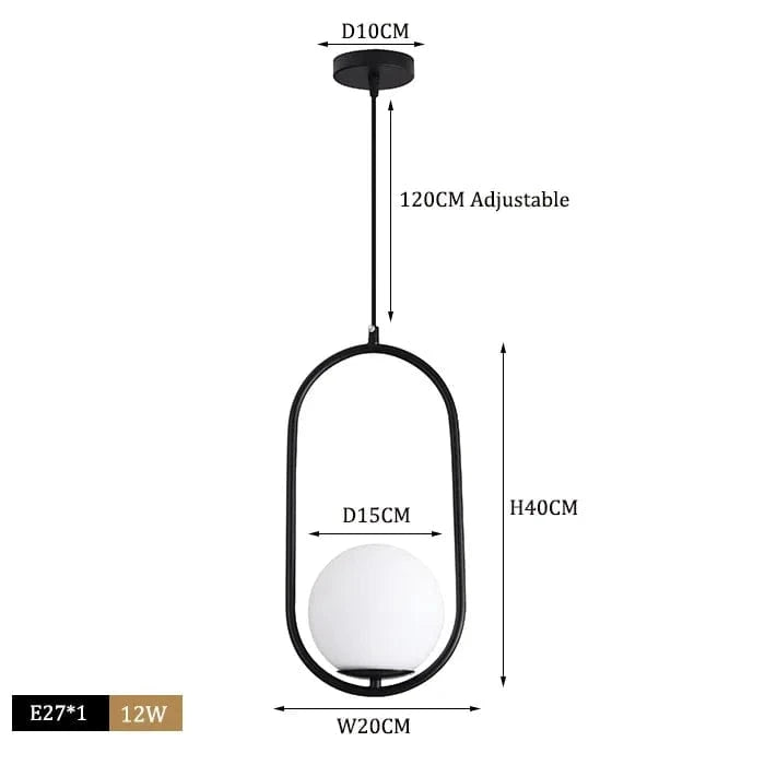 Suspension LED Noir Chrome chic | Marco Lucetti Boule B noire 15cm / Blanc froid