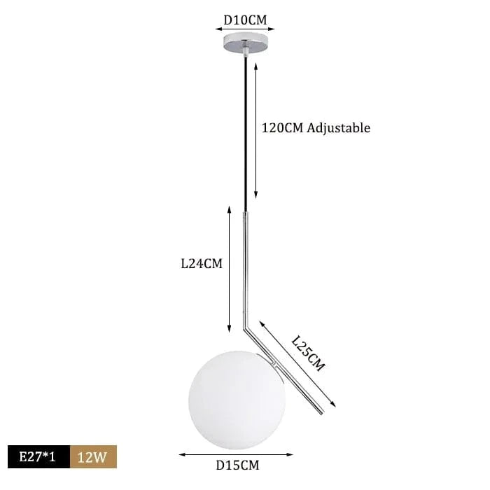 Suspension LED Noir Chrome chic | Marco Lucetti Boule D chromée 15cm / Blanc froid