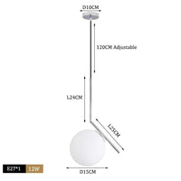Suspension LED Noir Chrome chic | Marco Lucetti Boule D chromée 15cm / Blanc froid