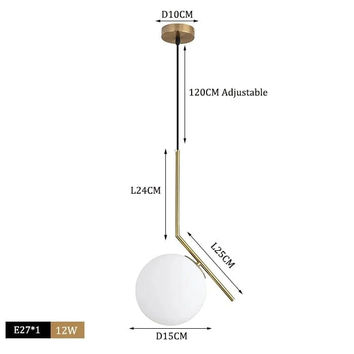 Suspension LED Noir Chrome chic | Marco Lucetti Boule D laiton 15cm / Blanc froid