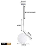 Suspension LED Noir Chrome chic | Marco Lucetti Boule E chromée 20cm / Blanc froid