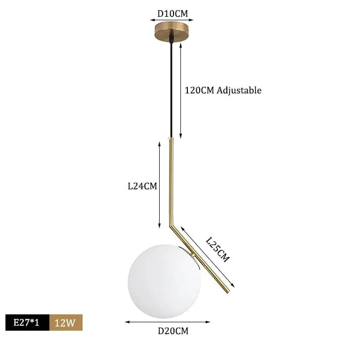 Suspension LED Noir Chrome chic | Marco Lucetti Boule E laiton 20cm / Blanc froid