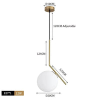 Suspension LED Noir Chrome chic | Marco Lucetti Boule E laiton 20cm / Blanc froid