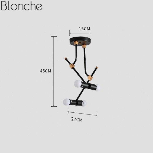 Suspension LED "Noir Métal & Branches Rétro" | Marco Lucetti