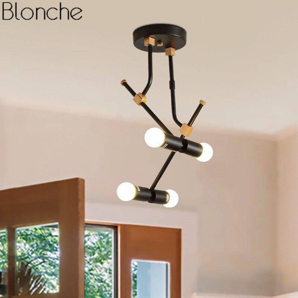 Suspension LED "Noir Métal & Branches Rétro" | Marco Lucetti