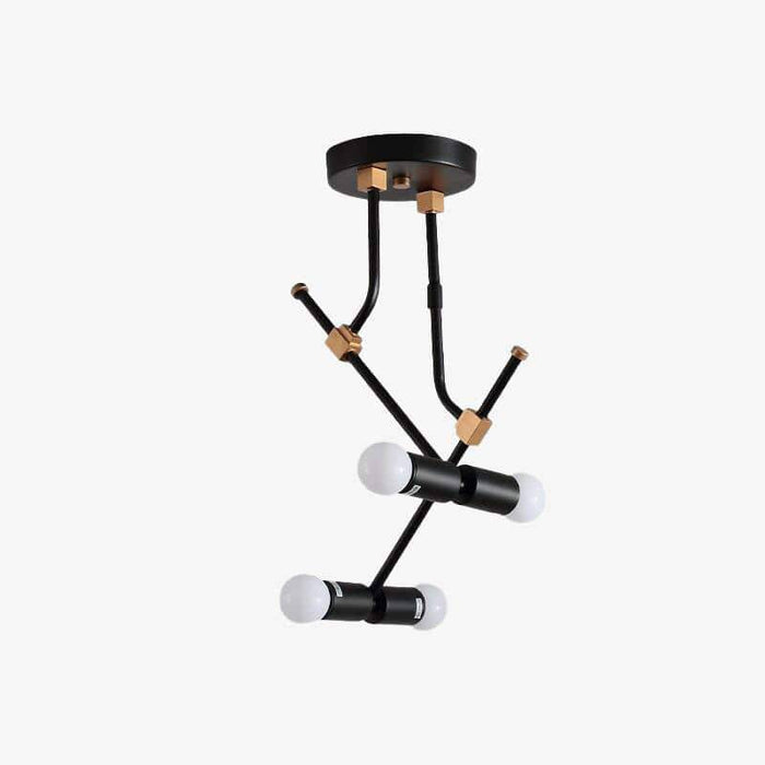 Suspension LED "Noir Métal & Branches Rétro" | Marco Lucetti