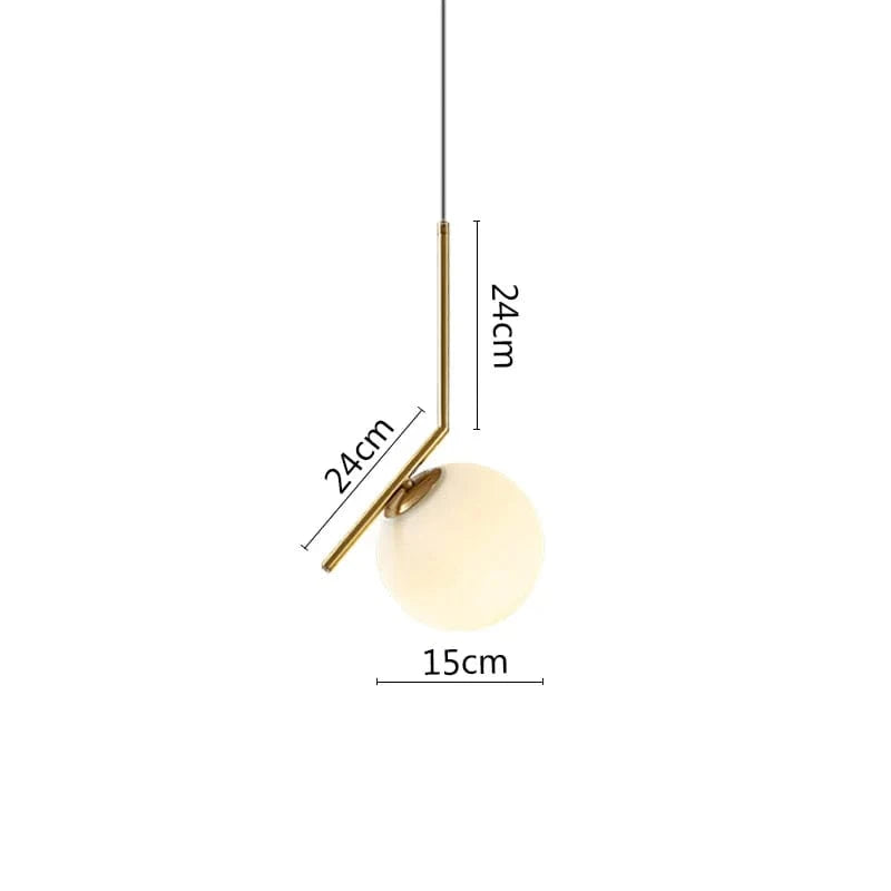 Suspension LED Noir Métal | Marco Lucetti Ae Boule 15cm Laiton / Blanc froid