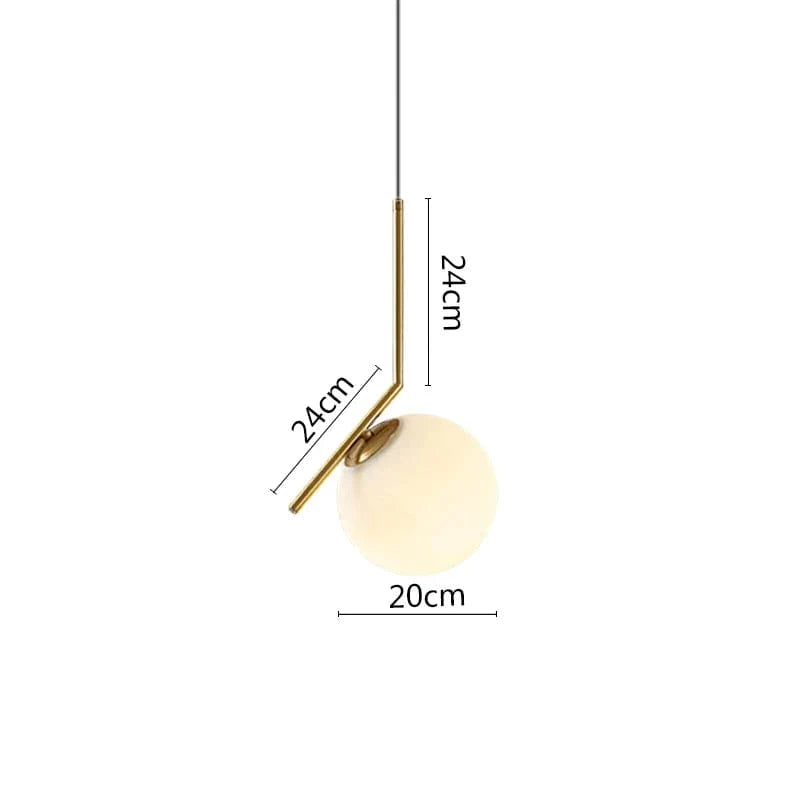 Suspension LED Noir Métal | Marco Lucetti Ae Boule 20cm Laiton / Blanc froid