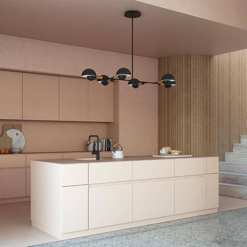 Suspension LED Noire à Abats-Jour Arrondis | Marco Lucetti