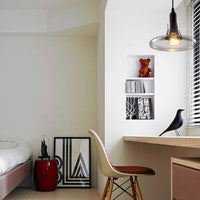 Suspension LED noire avec abat-jour en verre rond | Marco Lucetti